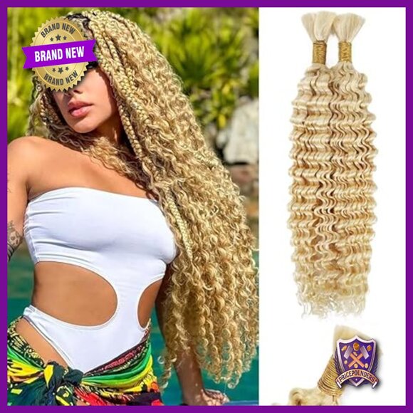 Deep Water Wave Human Hair Extensions, 18 Inch Curly, 100g Boho Braids main image 6